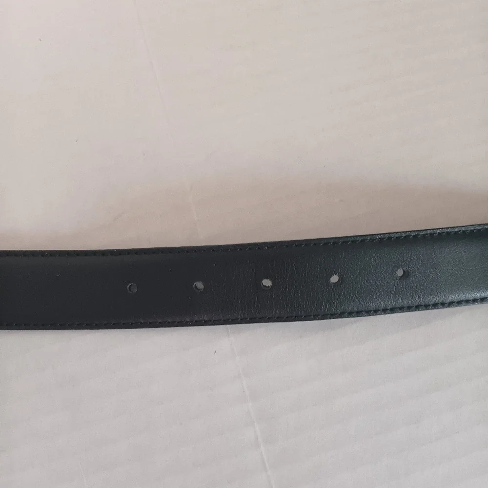Ermenegildo Zegna Belt Men 38 Black Brown Reversible Leather Silver Buckle Italy